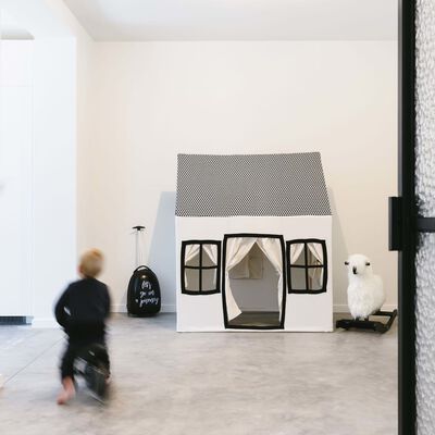 CHILDHOME Playhouse 125x95x145cm Canvas White and Black