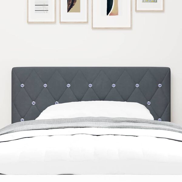 vidaXL Headboard with Headboard Dark Grey 90 cm Faux Leather