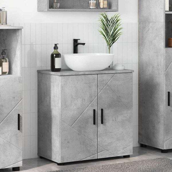 vidaXL Bathroom Cabinet with Storage Concrete Grey 61 x 35 x 64 cm