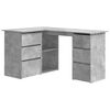 vidaXL Corner Desk Concrete Grey 145x100x76 cm Engineered Wood