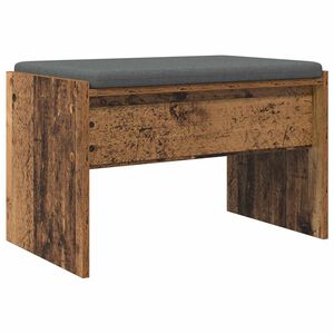 vidaXL Hall Bench with Cushion Old Wood 63 x 38 x 40 cm