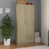 vidaXL Wardrobe Sonoma Oak 80x52x180 cm Engineered Wood
