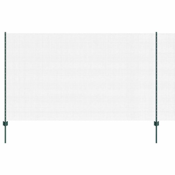 vidaXL Fence with Post Green 1.4 x 50 m Steel and PVC