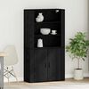 vidaXL Highboard Black Oak 80 x 33 x 150 cm Engineered Wood