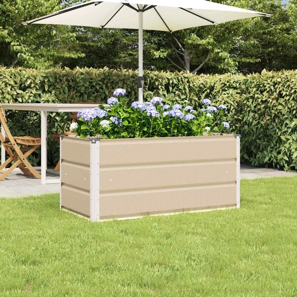 vidaXL Planter Ivory 100 x 50 x 45 cm Galvanised Steel
