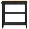 vidaXL Kitchen Trolley Plain Black 88.5 x 40 x 48 cm