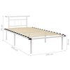 vidaXL Bed Frame without Mattress White Metal 100x200cm
