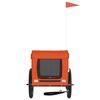 vidaXL Pet Bike Trailer Orange and Black Oxford Fabric&Iron