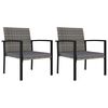 vidaXL Garden Dining Chairs 2 pcs Poly Rattan Grey