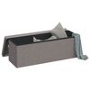 vidaXL Storage Bench Foldable Light Grey Faux Linen