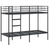 vidaXL Bunk Bed without Mattress Black 75x190 cm Small Single Steel