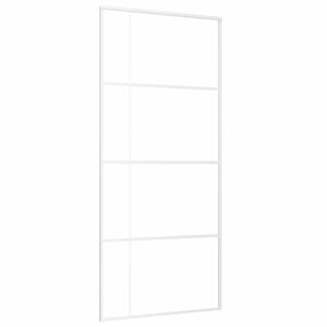 vidaXL Sliding Door ESG Glass and Aluminium 90x205 cm White