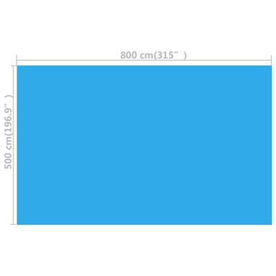 vidaXL Rectangular Pool Cover 800x500 cm PE Blue