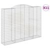 vidaXL Arched Gabion Baskets 11 pcs 300x50x220/240 cm Galvanised Iron