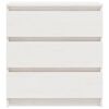 vidaXL Bedside Cabinet White 60x36x64 cm Solid Pinewood
