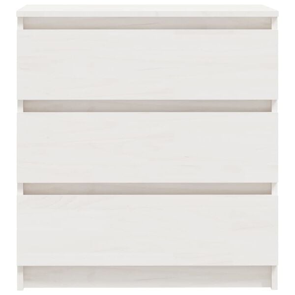 vidaXL Bedside Cabinet White 60x36x64 cm Solid Pinewood