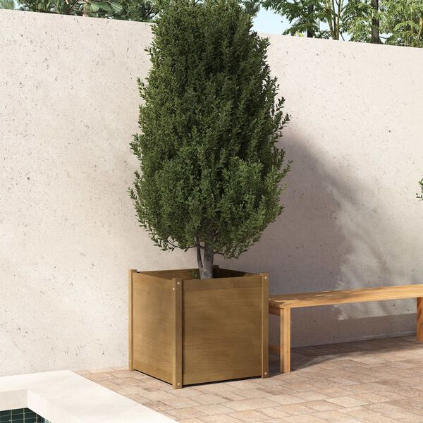 vidaXL Garden Planter Honey Brown 60x60x60 cm Solid Pinewood