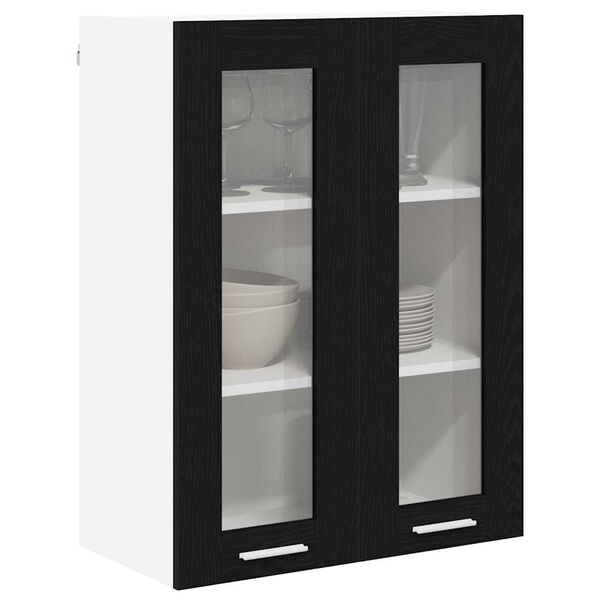 vidaXL Hanging Cabinet Black Oak 60 x 31 x 80 cm Engineered Wood