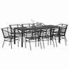 vidaXL Garden Dining Set 9 pcs Black Poly Rattan
