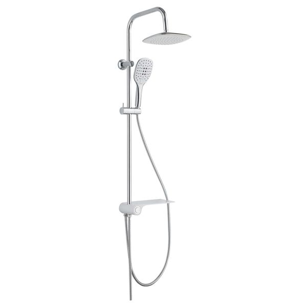 SCH&Uuml;TTE Overhead Shower Set with Lateral Tray AQUASTAR White-Chrome