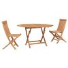 vidaXL Garden Bistro Set 3 pcs Natural Solid Teak Wood