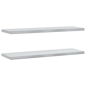 vidaXL Wall Shelves 2 pcs 100x30 cm Silver Stainless Steel