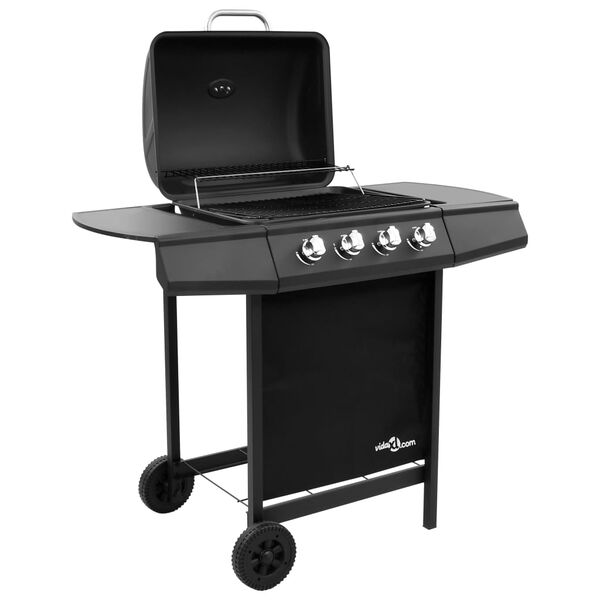 vidaXL Gas BBQ Grill with 4 Burners Black