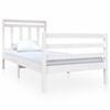 vidaXL Bed Frame without Mattress White Single Solid Wood