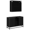 vidaXL Bathroom Furniture Set 2 pcs Black Oak Engineered Wood