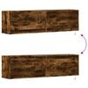 vidaXL TV Wall Cabinet with LED Lights Smoked Oak 140x31x38 cm