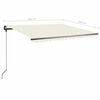vidaXL Manual Retractable Awning with LED 400x350 cm Cream