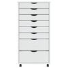 vidaXL Rolling Cabinet with Drawers MOSS White Solid Wood Pine
