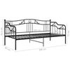 vidaXL Sofa Bed Frame without Mattress Black Metal 90x200 cm