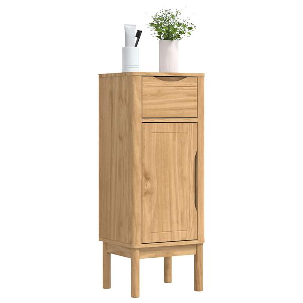 vidaXL Bathroom Cabinet with Drawer FLORO Wax Brown 35 x 30 x 90 cm