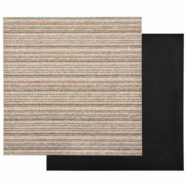 vidaXL Carpet 20 pcs Striped Beige 50 x 50 cm 100% Polypropylene