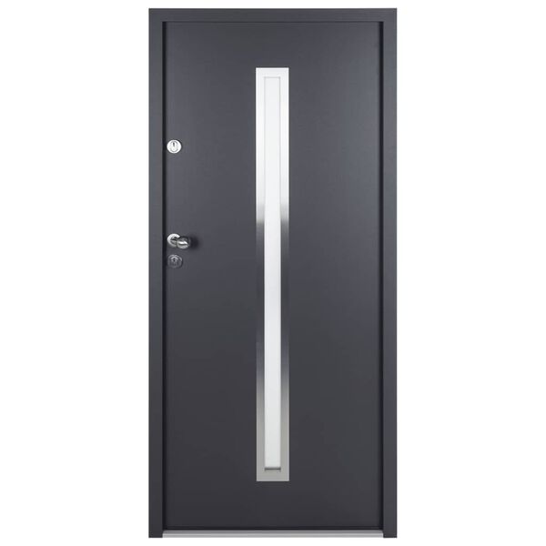 vidaXL Front Door Anthracite 90x200 cm Aluminium