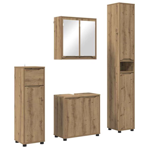 vidaXL Bathroom Furniture Set Manual 4 pcs Artisan Oak Engineered Wood