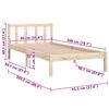 vidaXL Bed Frame without Mattress Solid Wood 90x200 cm
