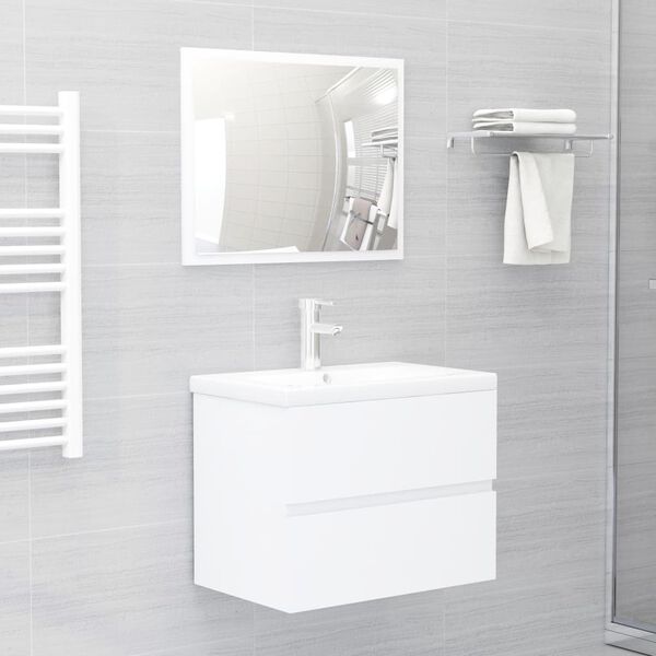 vidaXL Sink Cabinet White 60x38.5x45 cm Engineered Wood