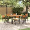 vidaXL Garden Dining Set 7 pcs Black Solid Acacia Wood
