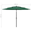 vidaXL 3-Tier Garden Parasol with Aluminium Pole Green 3 m