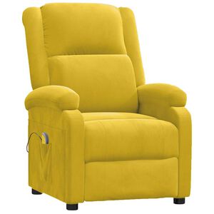 vidaXL Massage Chair Yellow Velvet