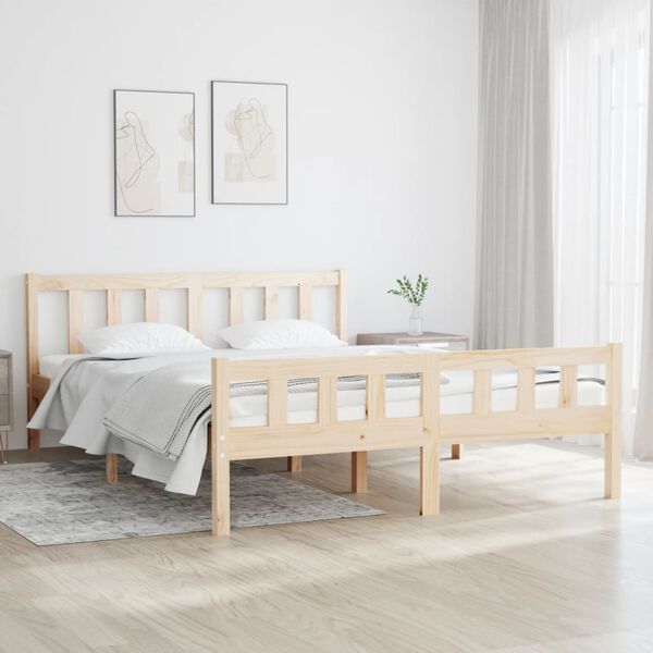 vidaXL Bed Frame without Mattress Solid Wood Small Double