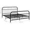 vidaXL Bed Frame without Mattress with Headboard Black 180x200 cm Super King Metal