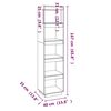 vidaXL Book Cabinet/Room Divider Grey 40x35x167 cm Solid Wood Pine