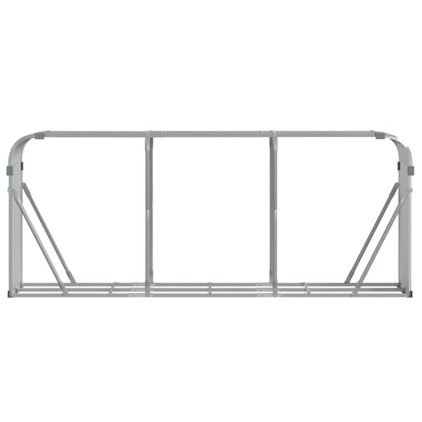 vidaXL Log Holder Silver 234x45x100 cm Galvanised Steel