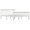 vidaXL Bed Frame without Mattress White Solid Pine Wood 140x200 cm