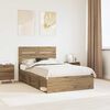 vidaXL Bed Frame Artisian Oak 120 x 200 cm Solid Pine Wood