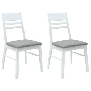vidaXL Dining Chairs 2 pcs Solid Rubber Wood White 43 x 54 x 89 cm