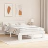 vidaXL Bed Frame with Headboard White 160 x 200 cm Solid Pine Wood